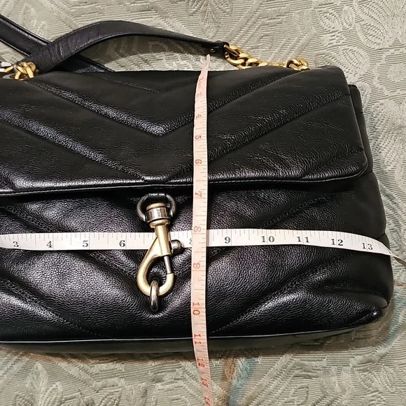Rebecca Minkoff NWT 2 Faced Edie Black Maxi Quilted Chain Crossbody/Shoulder Bag - Picture 10 of 16